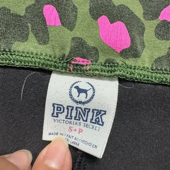 Y2K PINK Victoria's Secret Fold Over Low Rise Leopard Flare Legging Black S - Picture 5 of 5
